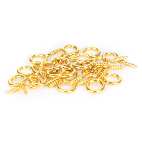 200 stk. Perleskrueøye Pin Pendant Connector Skrue Spike DIY Making Smykketilbehør Gull
