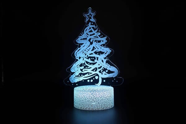3D Illusjon Nattlamper Juletre for Barn, 16 Farger C