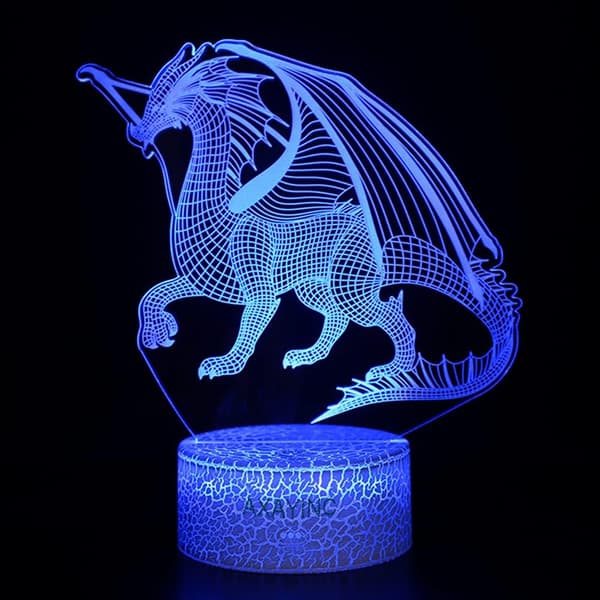 3D Natlampe LED Illusion Skrivebordslampe 7 Farveskift