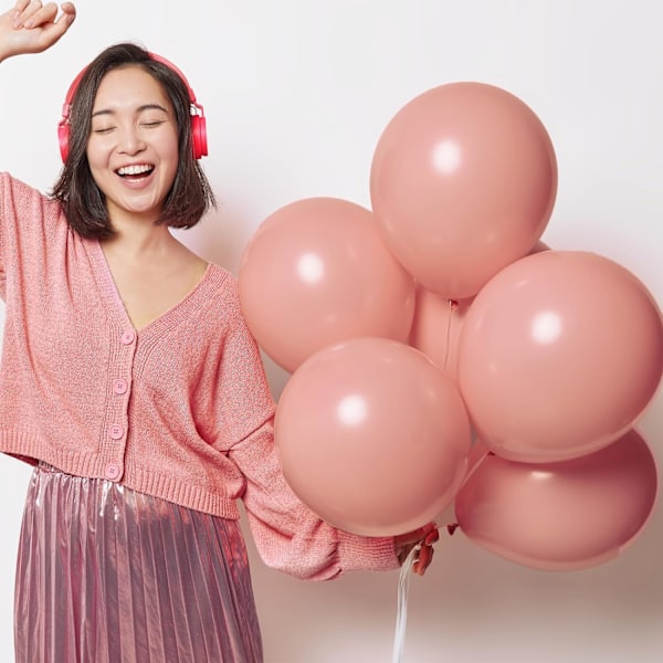 129 kpl retro-vaaleanpunaiset ilmapallot lateksiposket eri kokoja 18 12 10 5 tuuman juhlapallopaketti ystävänpäivään syntymäpäivään vauvakutsuihin häihin Retro Pink