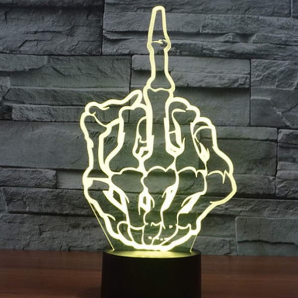 3D Optisk Illusjon Langfinger Nattlys Leke Lampe, Fjernkontroll