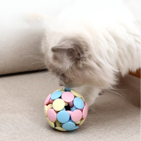 Interaktiva kattbollar med klocka, katt leksak boll, hållbar hund C