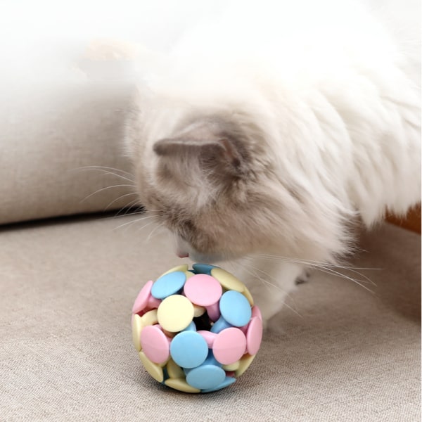 Interaktiva kattbollar med klocka, kattleksaksboll, hållbar hund C