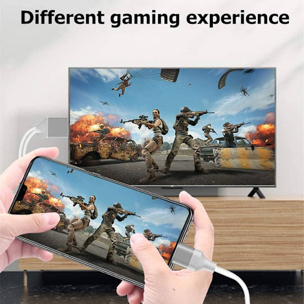 [Apple-certifierad] Lightning till HDMI-adapterkabel, 1080P Digital AV Sync Audio & Video-kontakter Sladd för TV/Projektor/Monitor-6,6ft Vit