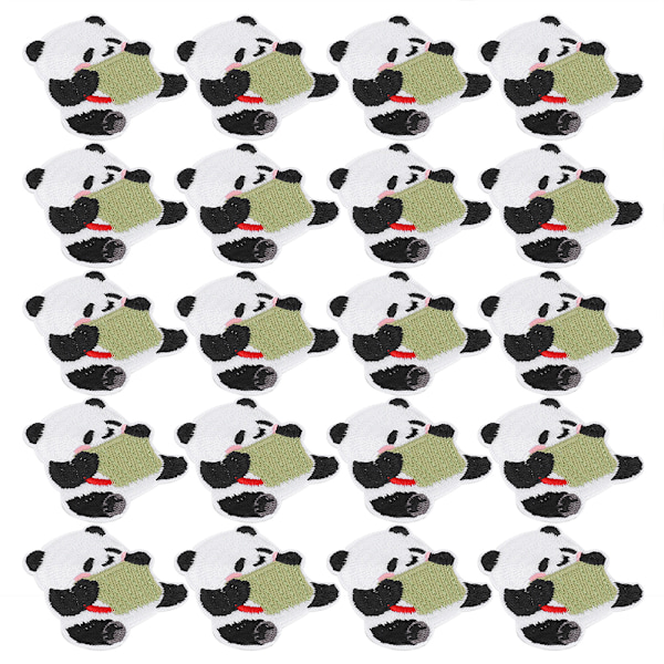 20 stk. Panda-patches broderi klud klistermærker farve håndlavet DIY stryge patch klistermærke