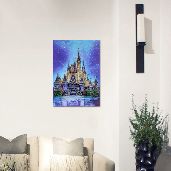 Timanttimaalaus Linnakuvio Hartsi DIY-käsityölahja Koti- ja toimistokoristelu 30x40cm
