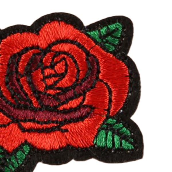 Rose Patch 1,6x1,5in Lyse Farver Nem at Bruge Holdbar Multifunktionel Jakke Patch til Tøj Taske Sko
