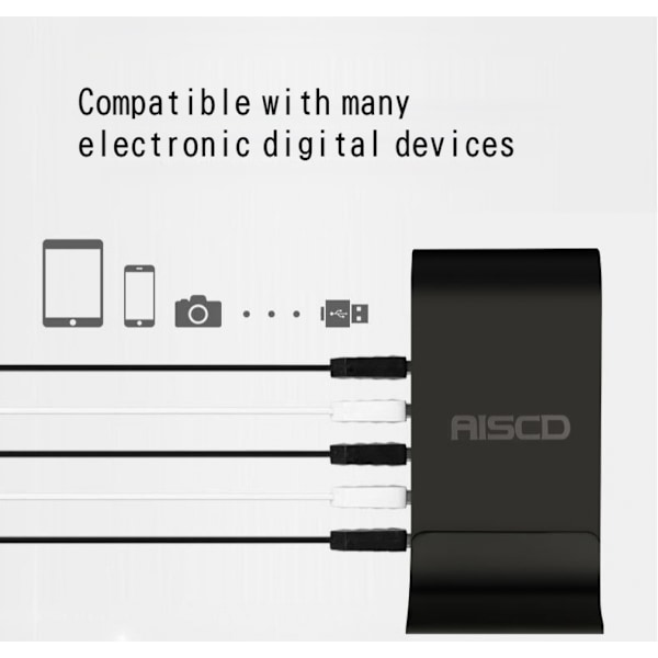 Desktop USB multi-port oplader vertikal 5V4A smart digital