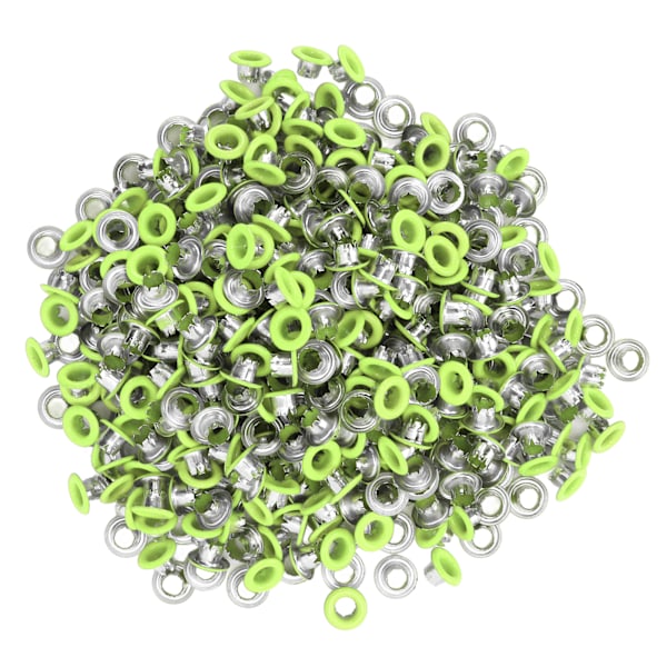500 stk trykknapper i jernmateriale, flate, glatte, lyse overflater, lette, fargerike syknapper YK4/5C22 (fluorescerende grønn)
