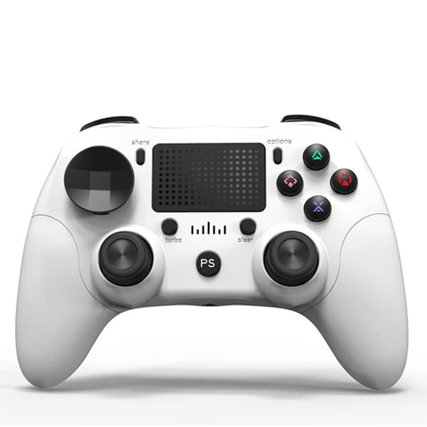 Trådløs BT Gamepad Spilcontroller Touchpad Ergonomisk Joyst White