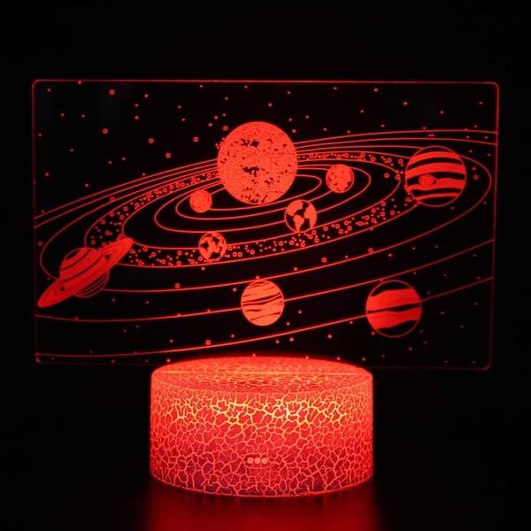 3D Illusion Sol System Nattlampa 16 Färgförändring av