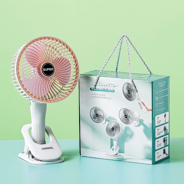Teleskopisk Foldbar Ventilator, Bærbar USB Genopladelig Sammenklappelig Bordventilator til Rejser, Foldbar Ventilator 3 Hastigheder Justerbar Højde Bordventilator m