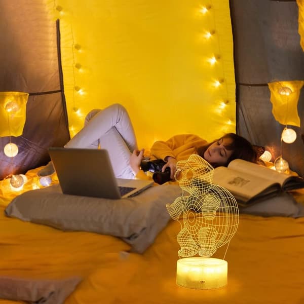 Turtle 3D Nattlampe, 16 farger, Smart Touch og fjernkontroll
