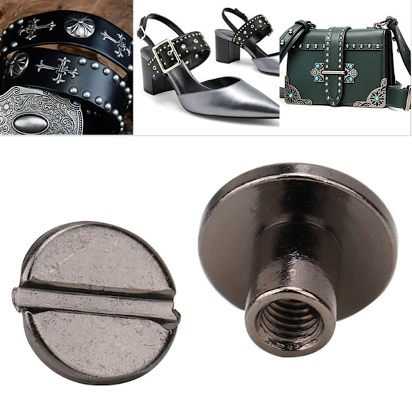 30 sæt 5mm/6mm/8mm messing lædernitter dobbelt nitte rørformet metalnittesæt (#3)