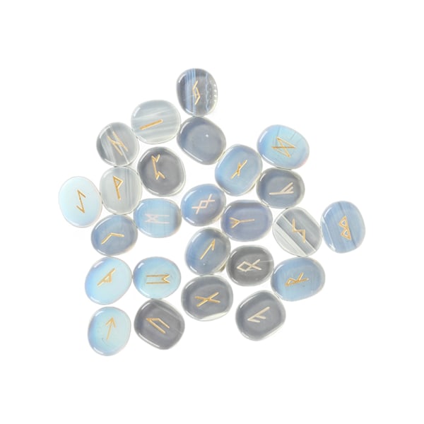 25 st naturliga runstenar set utsökta runor snidning meditationsstenar set för bön spådom läkning opal