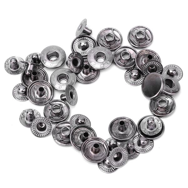 50 sæt rene messing trykknapper runde knap klud bagage dekoration tilbehør (10mm sort)