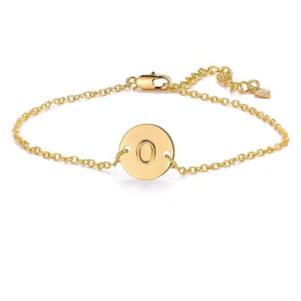 Wekity Rund Engelsk 26 Bokstäver Anklet, 14K Guld Fylld Handgjord