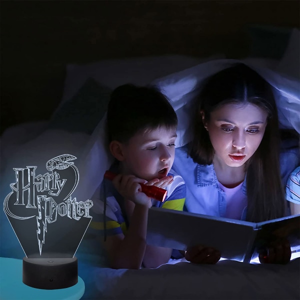 3D Nattljus Harry Potter Illusion Lampa Färgskiftande LED