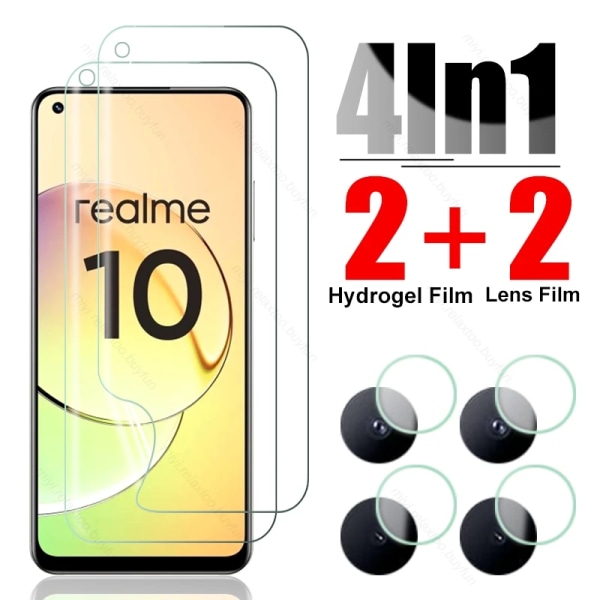 4IN1 Hydrogel Film För Realme 10 4G Lens skärmskyddsfilm