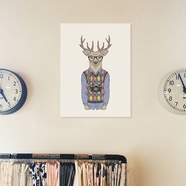 Animal Gentleman Väggkonst Canvas Tryck Affisch, Enkelt Mode Vattenfärg Konst Dra