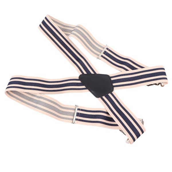 4 Clips Suspenders Stylish Stripe Widen Adjustable Elastic Band Men X Back Suspenders for Costume Accessories