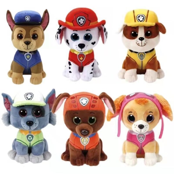 Paw Patrol Plyschleksaker, Stoppade Djurleksaker Dockor, Mjuk Plysch Stoppade Djur Plushie, Överraskning Jul, Helg och Födelsedagspresenter för Barn Flickor Pojkar Chase 15cm