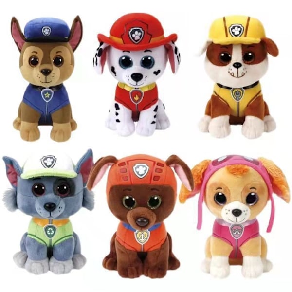 Paw Patrol Plysjdyr, Stoffdyr, Dukker, Myk Plysj Stoffdyr, Overraskelse til Jul, Høytider og Bursdagsgaver til Barn Jenter Gutter Skye 15cm