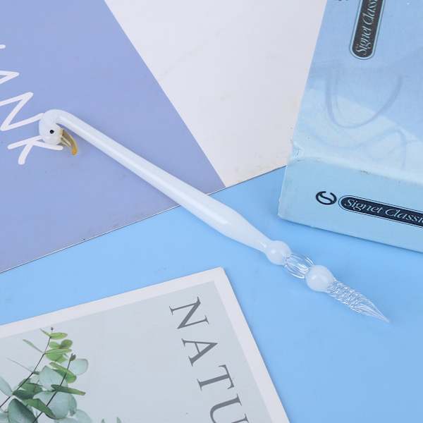 Glass Dip Pen Ink Set Swan Pattern Writing Signature Fountain Pen School Stationery Gift