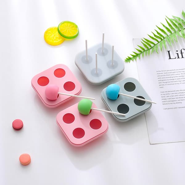 4-Hulls Rund Stjerne Himmellollipop Silikagelform DIY Baking