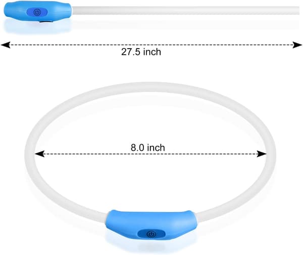 2-pack LED hundhalsband, lysande hundhalsband, uppladdningsbart B