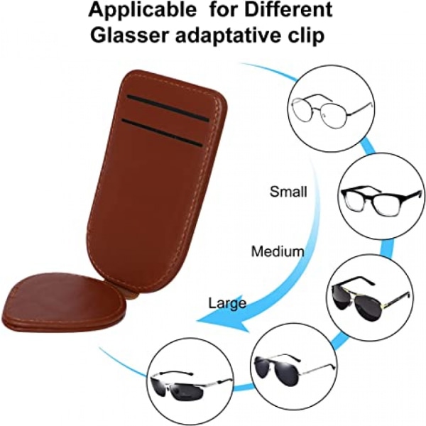 Solglasögonhållare för bilvisir, magnetiska läderglasögon E