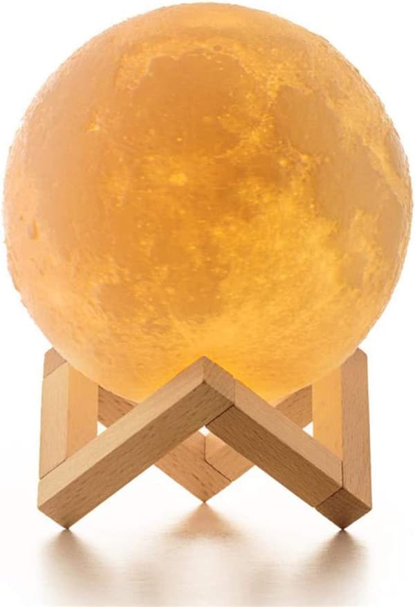 3D Månelampe Børne Natlampe 16 Farver (12CM) 12CM