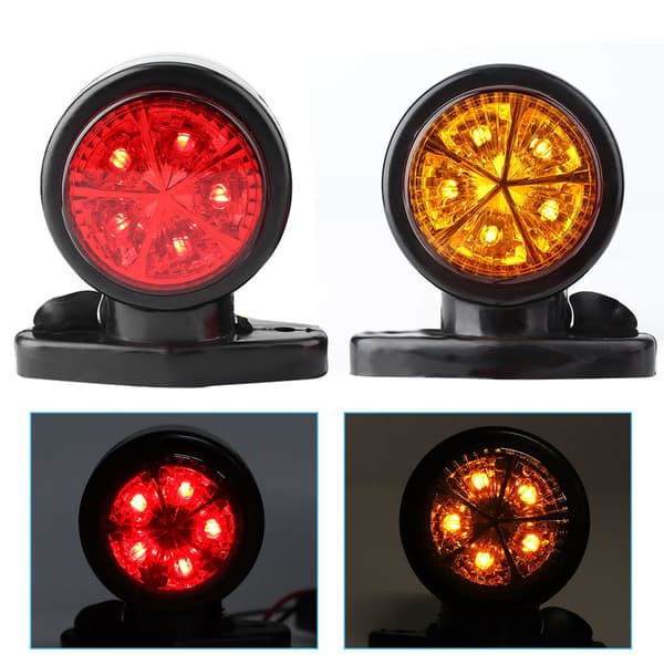 12V 10LED Mini Rund Sidemarker Kulelys Signalindikatorlampe for Tilhenger Lastebil