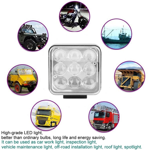 27W LED-lins Universal Arbetsljusramp Bilkörningslampa Svart Bil Lastbil Modifiering