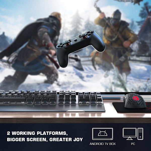 Trådlös spelkontroll T3, PC-kontroll för Windows 7/8/10/11, Android, Gamepad-joystick med Turbo och dubbla vibrationer, Spelkontroll för An GaneSir T3