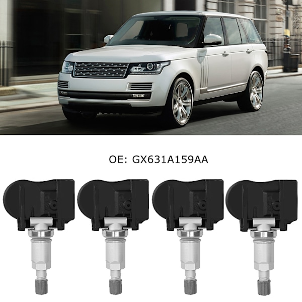 4 st TPMS Däcktrycksensorer Kit Passar för Land Rover GX631A159AA