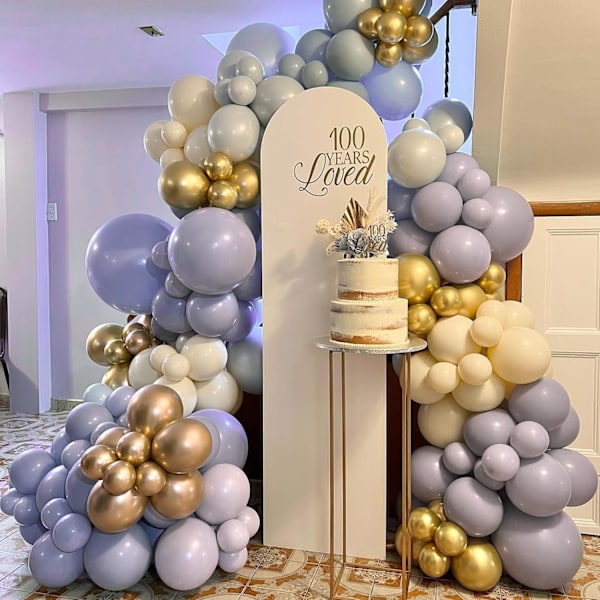 129 stk. Retro Blå Balloner Forskellige Størrelser 18 12 10 5 Tommer Latex Dusty Blå Ballon Garland Arch til Fest Dekoration Køn Afsløring Graduering Fødselsdag Retro Blue