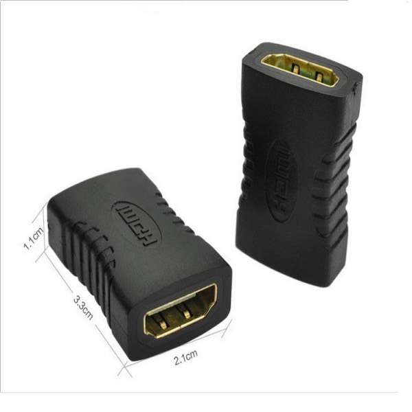 HD HDMI-hona till HDMI-hona adapter HDMI-förlängningskabel hona till hona till kontakt, 2-pack