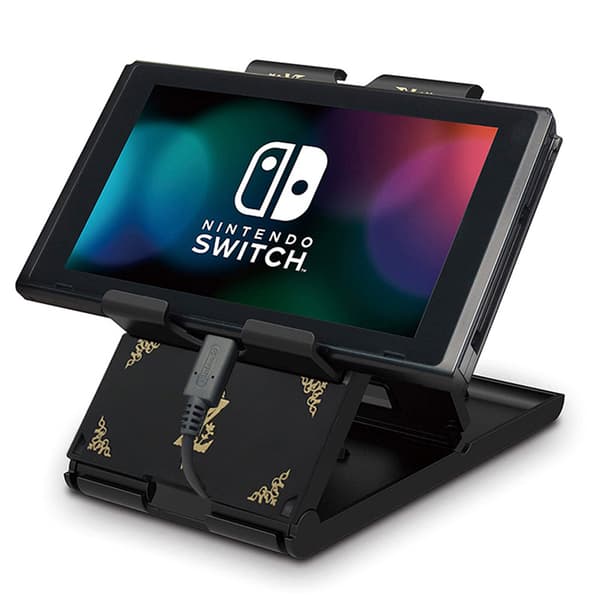 Switch-stativ til Nintendo med spilkassette-opbevaringspladser, justerbar, bærbar, foldbar montering kompatibel med Nintendo Switch/Switch Lite/Switch OLED