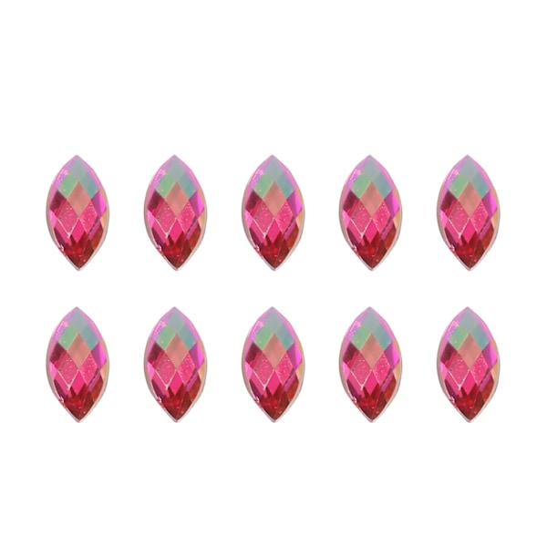 7*15mm Hästögat Akryl Rhinestones Kristallpärlor Flat Back Dekoration (Röd)