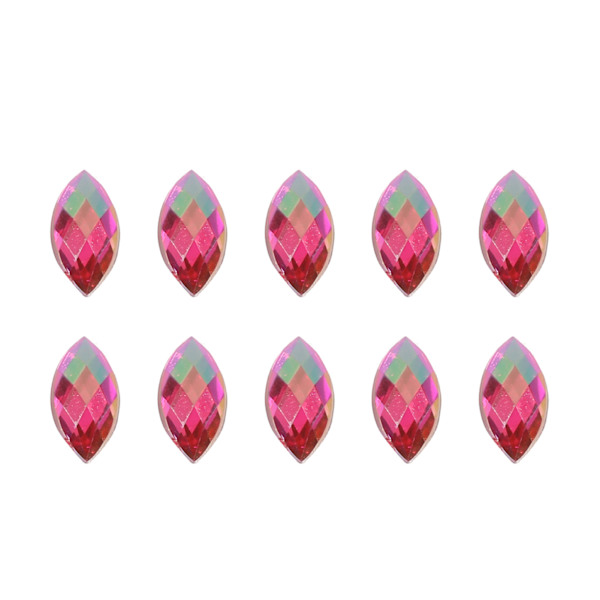 7*15mm Hesteøye Akryl Rhinestones Krystallperler Flat Back Dekorasjon (Rød)