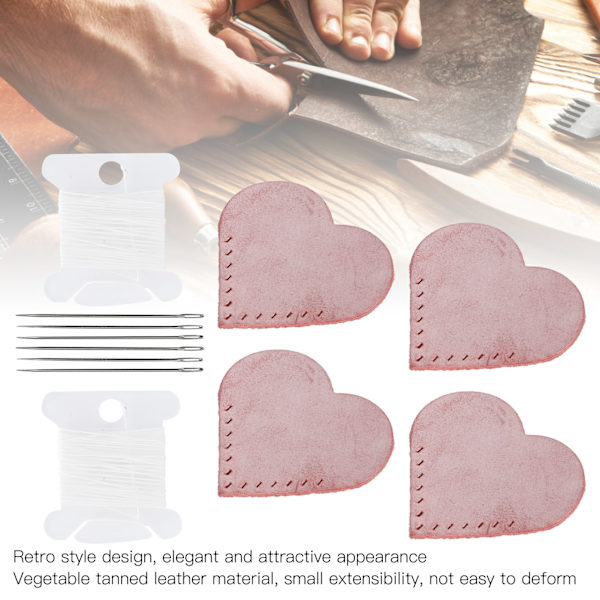 2 sæt hjerteformede stof hjørne side bogmærker markør DIY lædervarer symateriale Pink