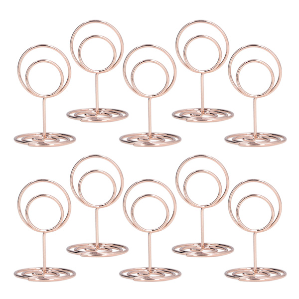 10 stk. bordnummerholdere - praktiske, runde baser - pålidelige, holdbare, stabile - elegant stil - boligindretning - rosaguld
