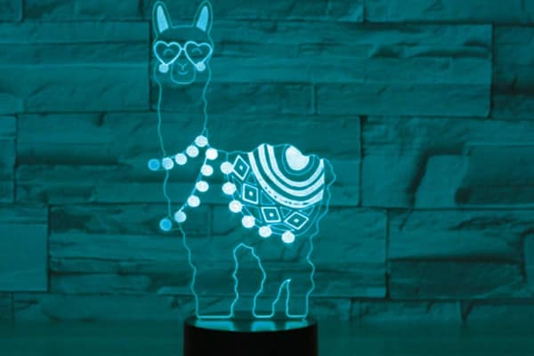 3D Alpaka Får Natlampe LED Touch Switch Dekor Bordlampe