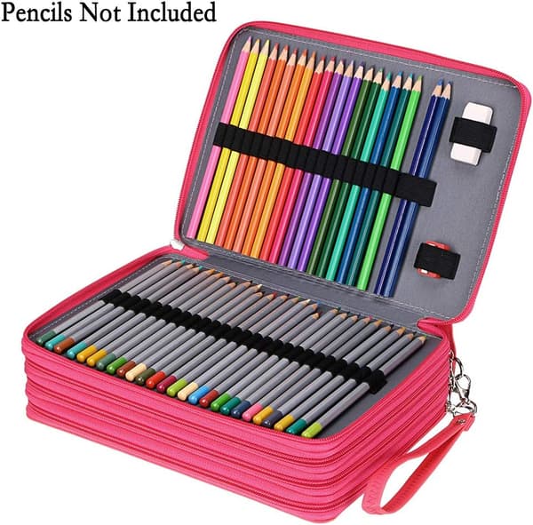 200 rum Farveblyant Organizer - Deluxe PU Læder Blyant C