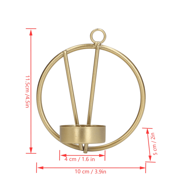 Ljusstake Modern Minimalistisk Väggdekoration Gyllene Rund Vägghängd Ljusstake