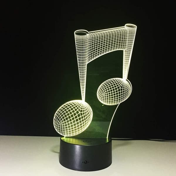 Musikfans Gaver 3D lampe 7 Farver Optisk Node Kunst Nat L
