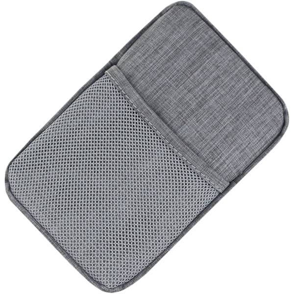 Elektronisk tillbehörsväska, digital gadget organizer-fodral, grå nylon reseutrustning förvaring bärbar väska för kabel, USB, hörlurar, bärbar hårddisk