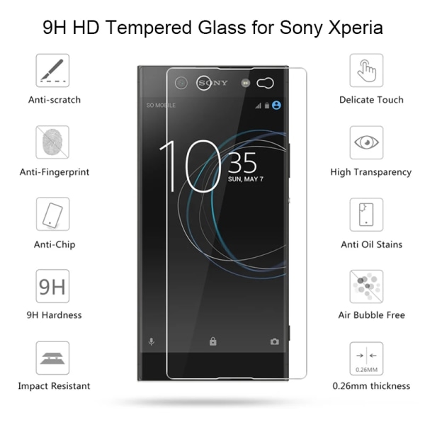 Härdat glas för Sony Xperia L2 skyddande glasfrontfilm
