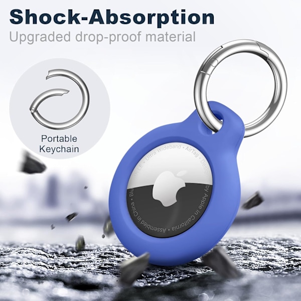 Airtag-pidike Air Tag -kotelo avaimenperällä, naarmuuntumaton Airtags-avainperä Apple Air Tagseille, Airtag-tarvikkeet GPS-esineiden paikannuslaitteelle, sininen Blue